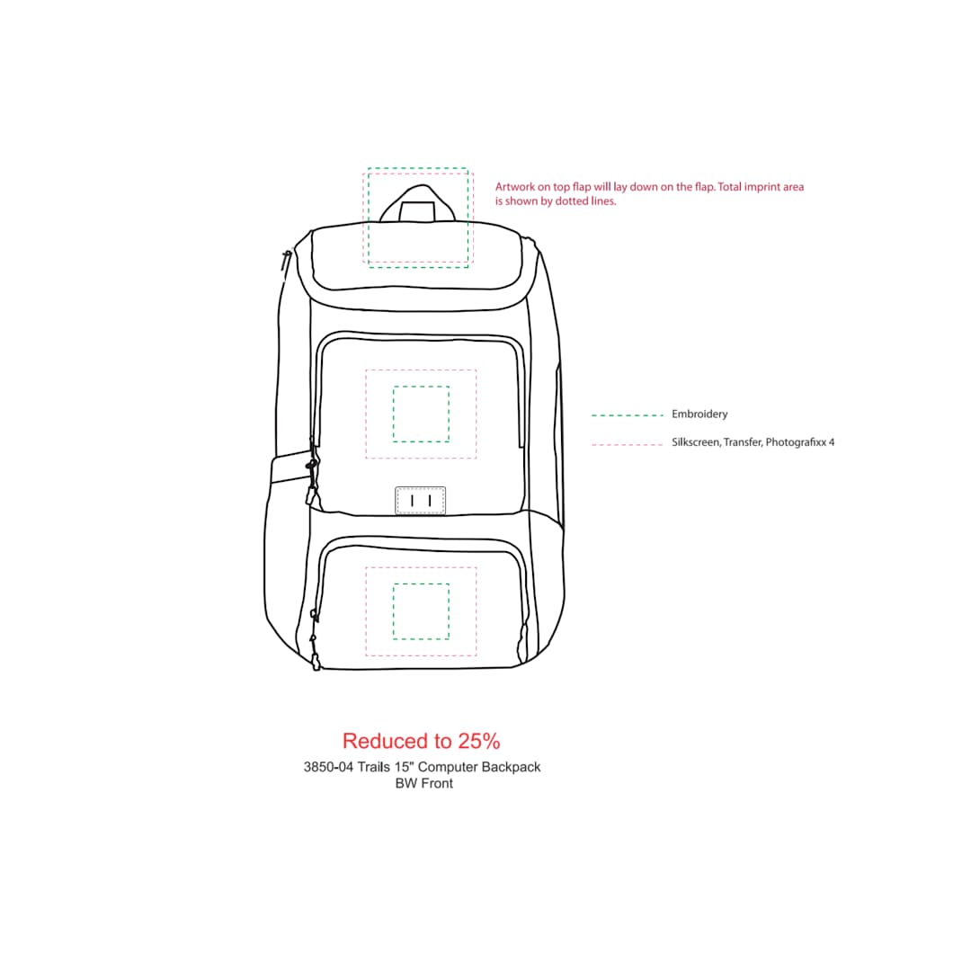 NBN Trails 15&quot; Computer Backpack - 3850-04 Gray