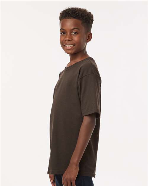 M&O Youth Gold Soft Touch T-Shirt - 4850 - 4850M Chocolate