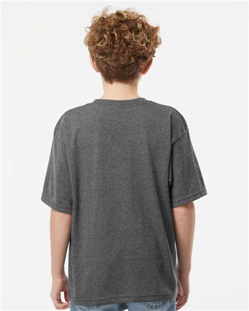 M&O Youth Gold Soft Touch T-Shirt - 4850 - 4850M Dark Heather