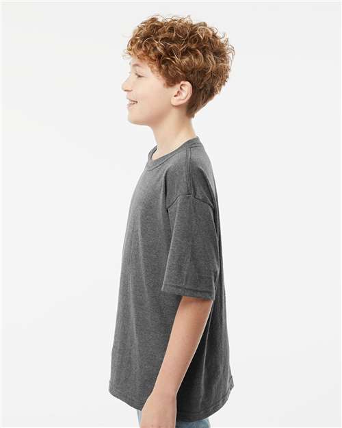 M&O Youth Gold Soft Touch T-Shirt - 4850 - 4850M Dark Heather