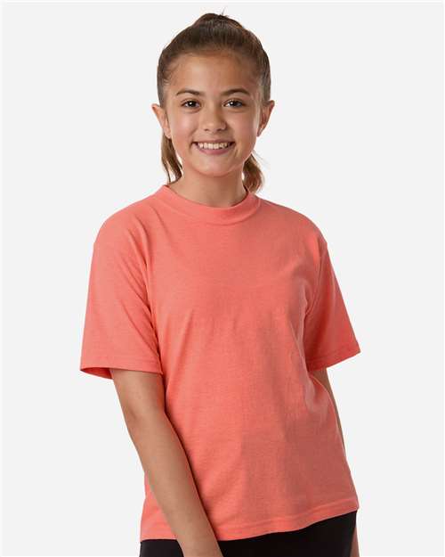 M&O Youth Gold Soft Touch T-Shirt - 4850 - 4850M Heather Coral