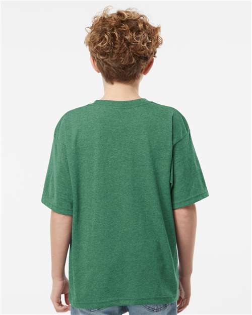 M&O Youth Gold Soft Touch T-Shirt - 4850 - 4850M Heather Kelly Green