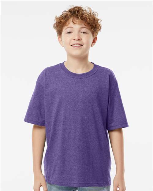 M&O Youth Gold Soft Touch T-Shirt - 4850 - 4850M Heather Purple