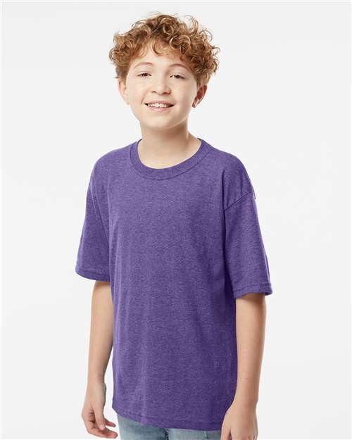 M&O Youth Gold Soft Touch T-Shirt - 4850 - 4850M Heather Purple