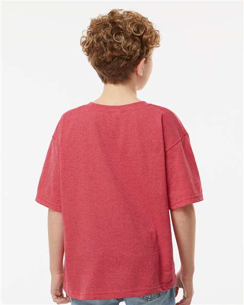 M&O Youth Gold Soft Touch T-Shirt - 4850 - 4850M Heather Red