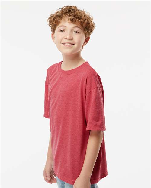 M&O Youth Gold Soft Touch T-Shirt - 4850 - 4850M Heather Red