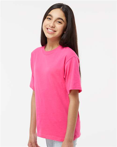 M&O Youth Gold Soft Touch T-Shirt - 4850 - 4850M Heliconia