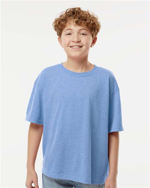 M&O Youth Gold Soft Touch T-Shirt - 4850 - 4850M Light Blue Heather