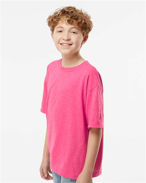 M&O Youth Gold Soft Touch T-Shirt - 4850 - 4850M Neon Pink