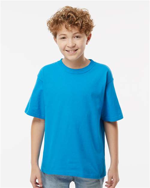 M&O Youth Gold Soft Touch T-Shirt - 4850 - 4850M Sapphire