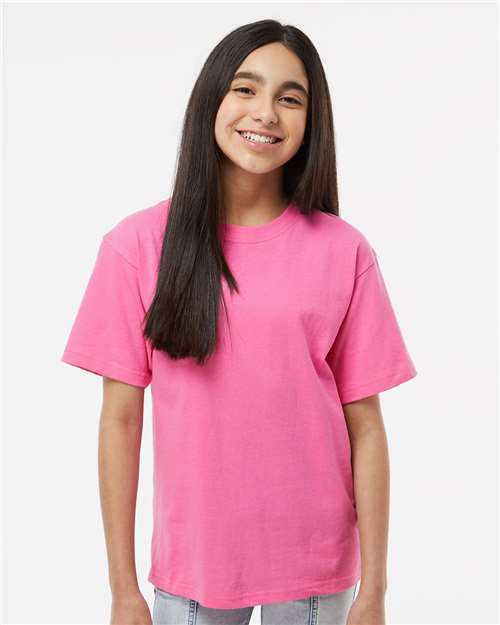 M&O Youth Gold Soft Touch T-Shirt - 4850 - 4850M Azalea
