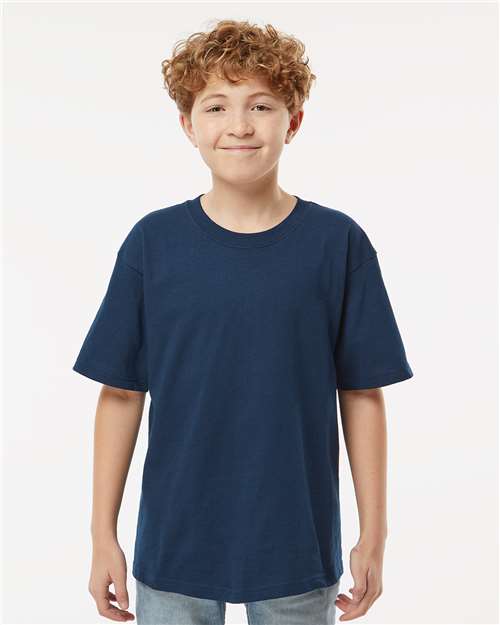 M&O Youth Gold Soft Touch T-Shirt - 4850 - 4850M Deep Navy