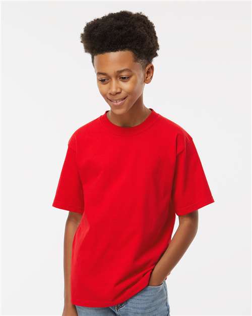 M&O Youth Gold Soft Touch T-Shirt - 4850 - 4850M Deep Red