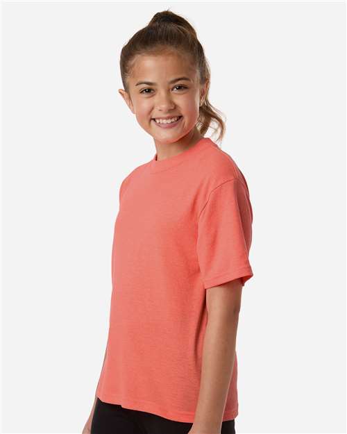 M&O Youth Gold Soft Touch T-Shirt - 4850 - 4850M Heather Coral