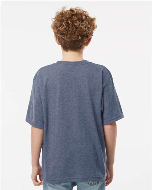 M&O Youth Gold Soft Touch T-Shirt - 4850 - 4850M Heather Navy