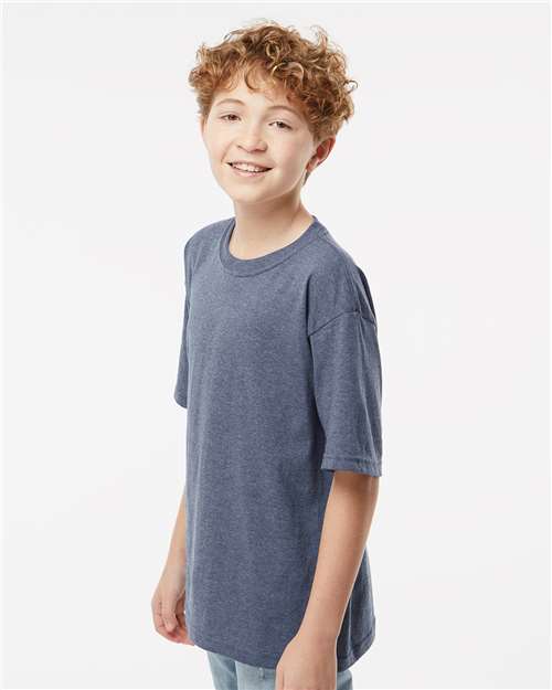 M&O Youth Gold Soft Touch T-Shirt - 4850 - 4850M Heather Navy