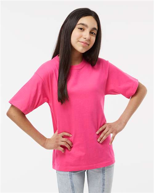 M&O Youth Gold Soft Touch T-Shirt - 4850 - 4850M Heliconia