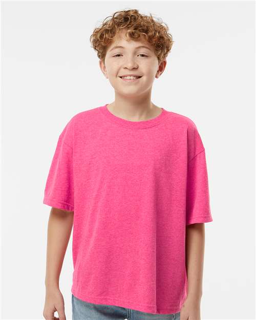 M&O Youth Gold Soft Touch T-Shirt - 4850 - 4850M Neon Pink