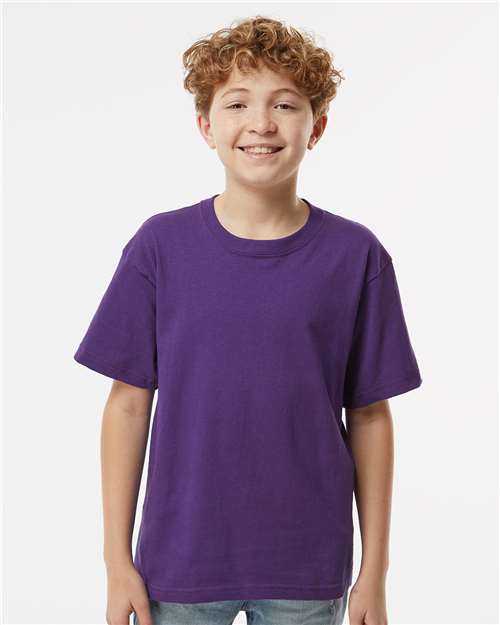 M&O Youth Gold Soft Touch T-Shirt - 4850 - 4850M Purple