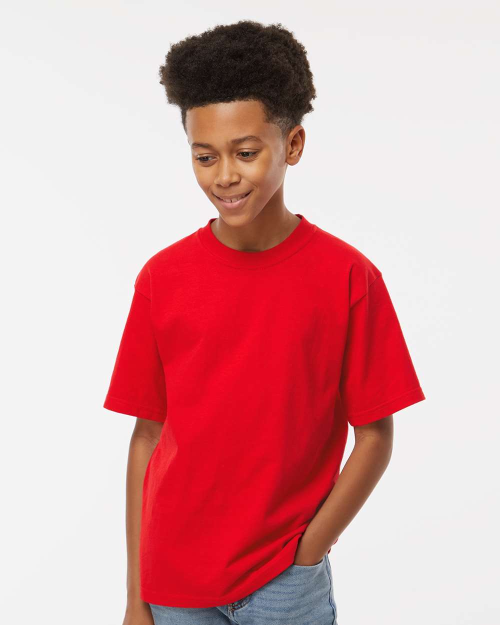 M&O Youth Gold Soft Touch T-Shirt - 4850 - 4850M Deep Red