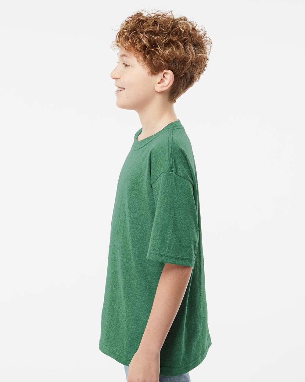 M&O Youth Gold Soft Touch T-Shirt - 4850 - 4850M Heather Kelly Green