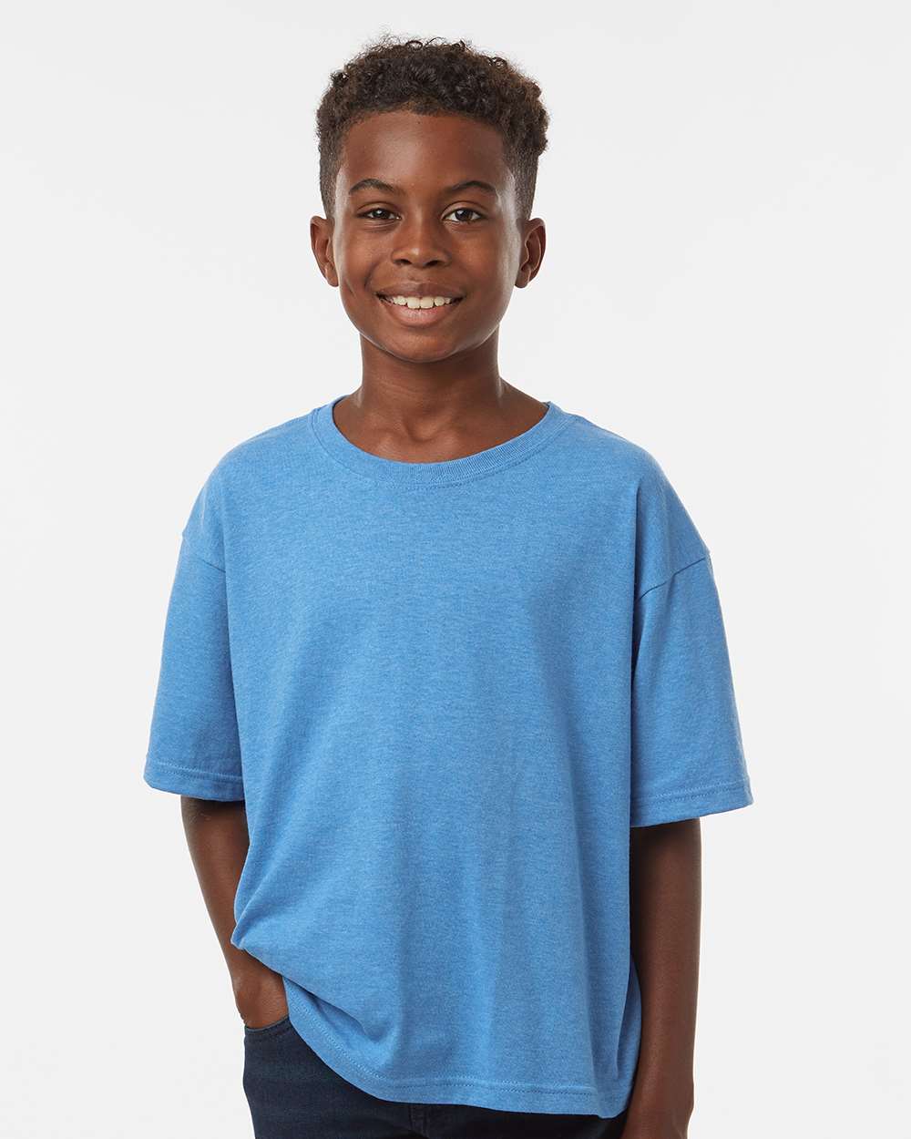 M&O Youth Gold Soft Touch T-Shirt - 4850 - 4850M Heather Turquoise