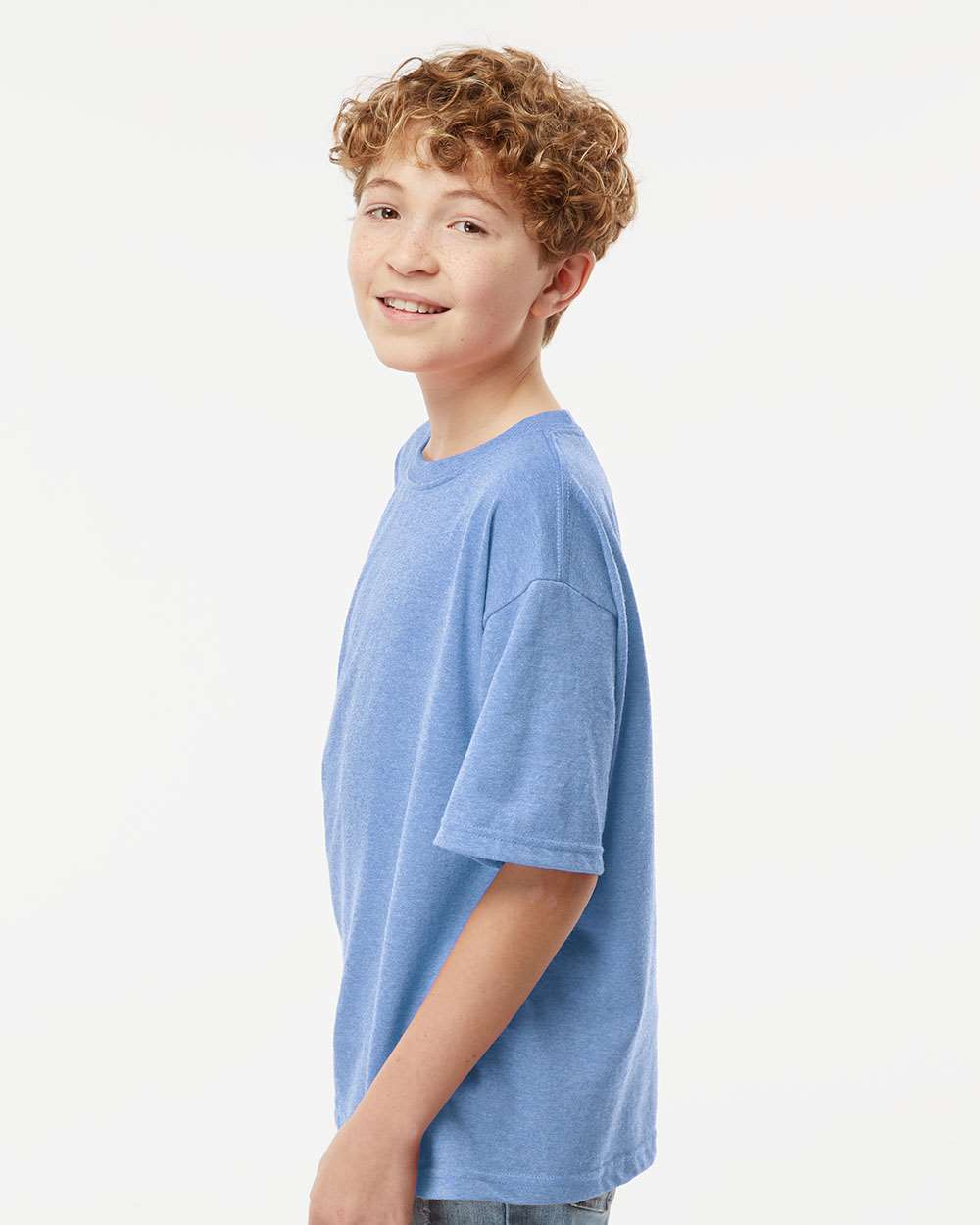 M&O Youth Gold Soft Touch T-Shirt - 4850 - 4850M Light Blue Heather