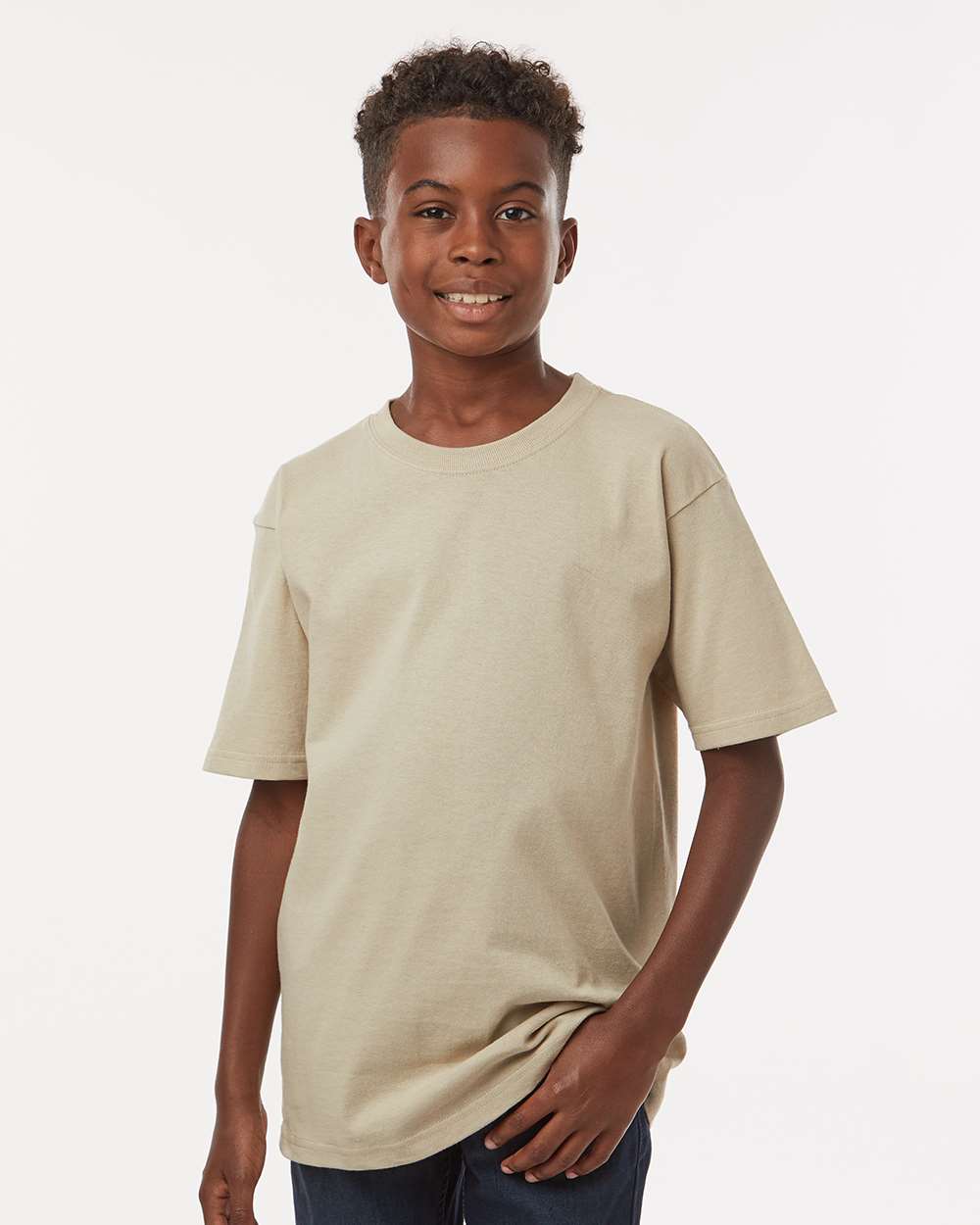 M&O Youth Gold Soft Touch T-Shirt - 4850 - 4850M Sand
