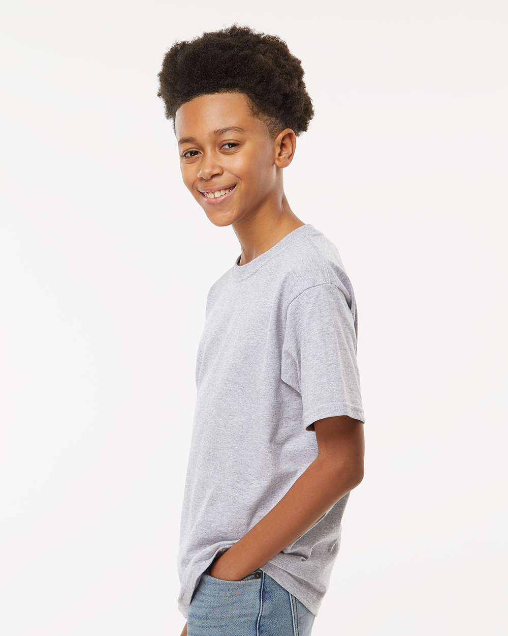 M&O Youth Gold Soft Touch T-Shirt - 4850 - 4850M Sport Grey