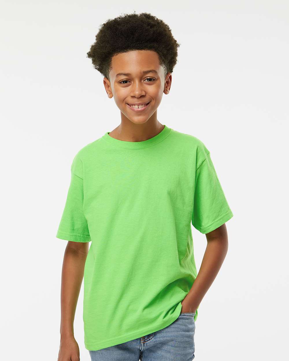 M&O Youth Gold Soft Touch T-Shirt - 4850 - 4850M Vivid Lime