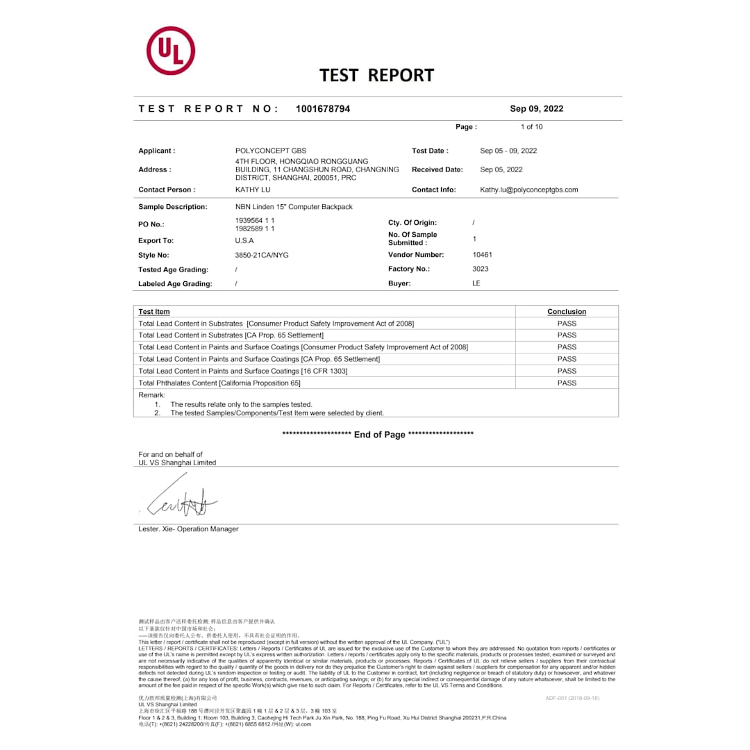 NBN Linden 15" Computer Backpack - 3850-21 Blue