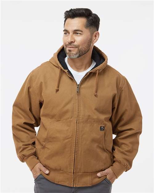 DRI DUCK Men's Cheyenne Boulder Cloth™ Hooded Jacket with Tricot Quilt Lining - 5020 Saddle