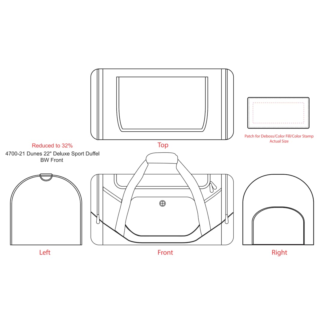 Dunes 21" Deluxe Sport Duffel Bag - 4700-21 Black