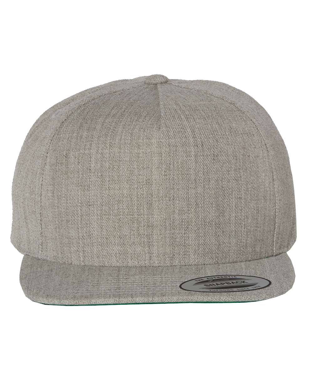 YP Classics Premium Five-Panel Snapback Cap - 5089M Heather Grey