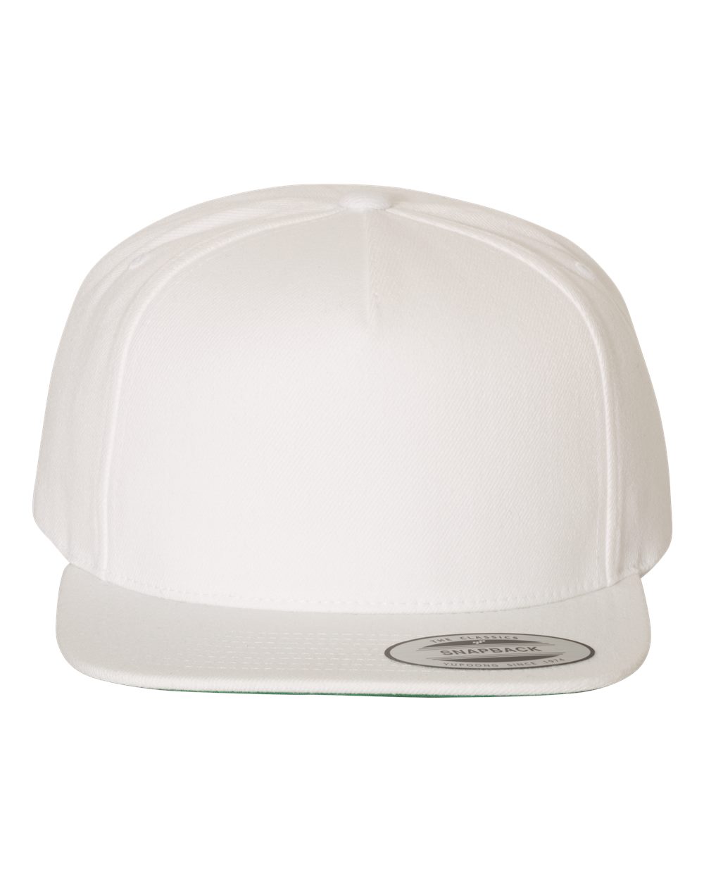YP Classics Premium Five-Panel Snapback Cap - 5089M White