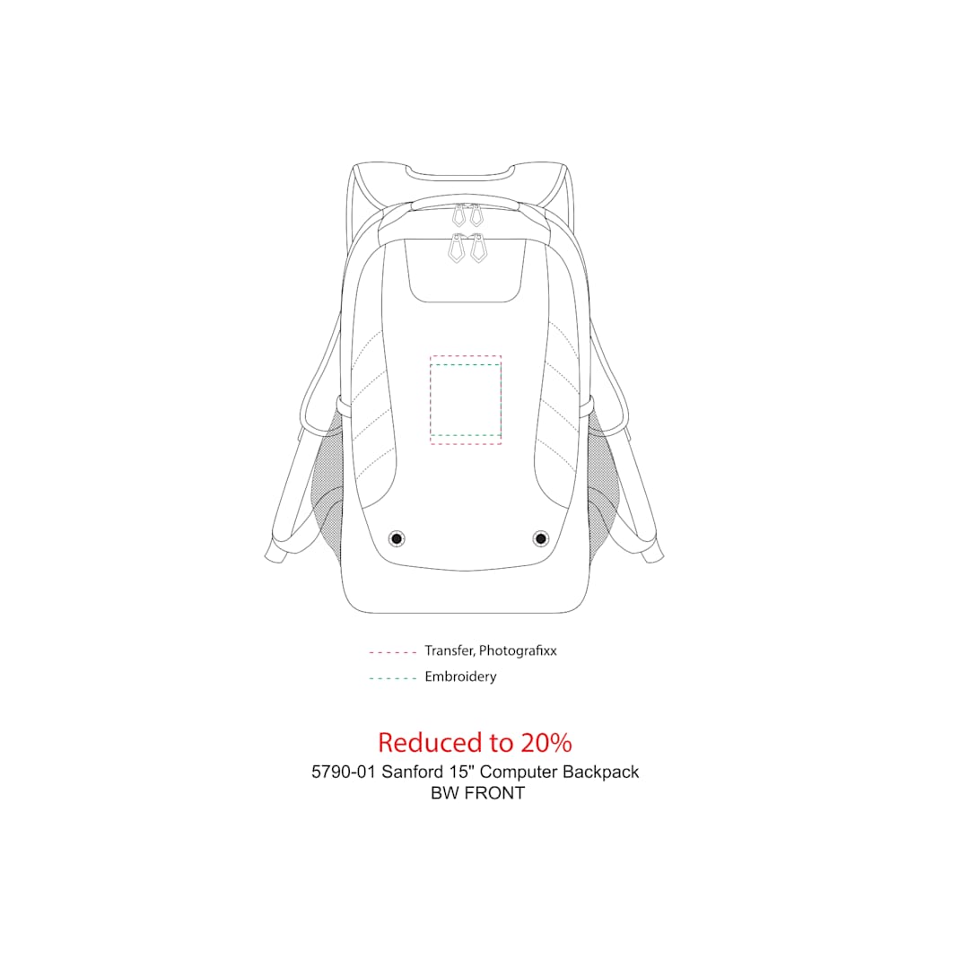 Sanford 15&quot; Computer Backpack - 5790-01 Black