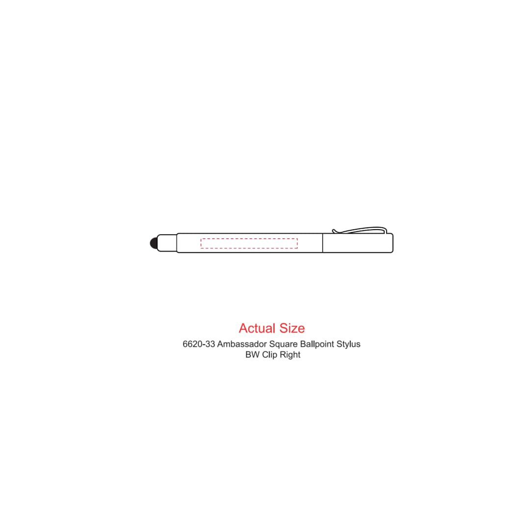 Ambassador Square Ballpoint Stylus - 6620-33 Black