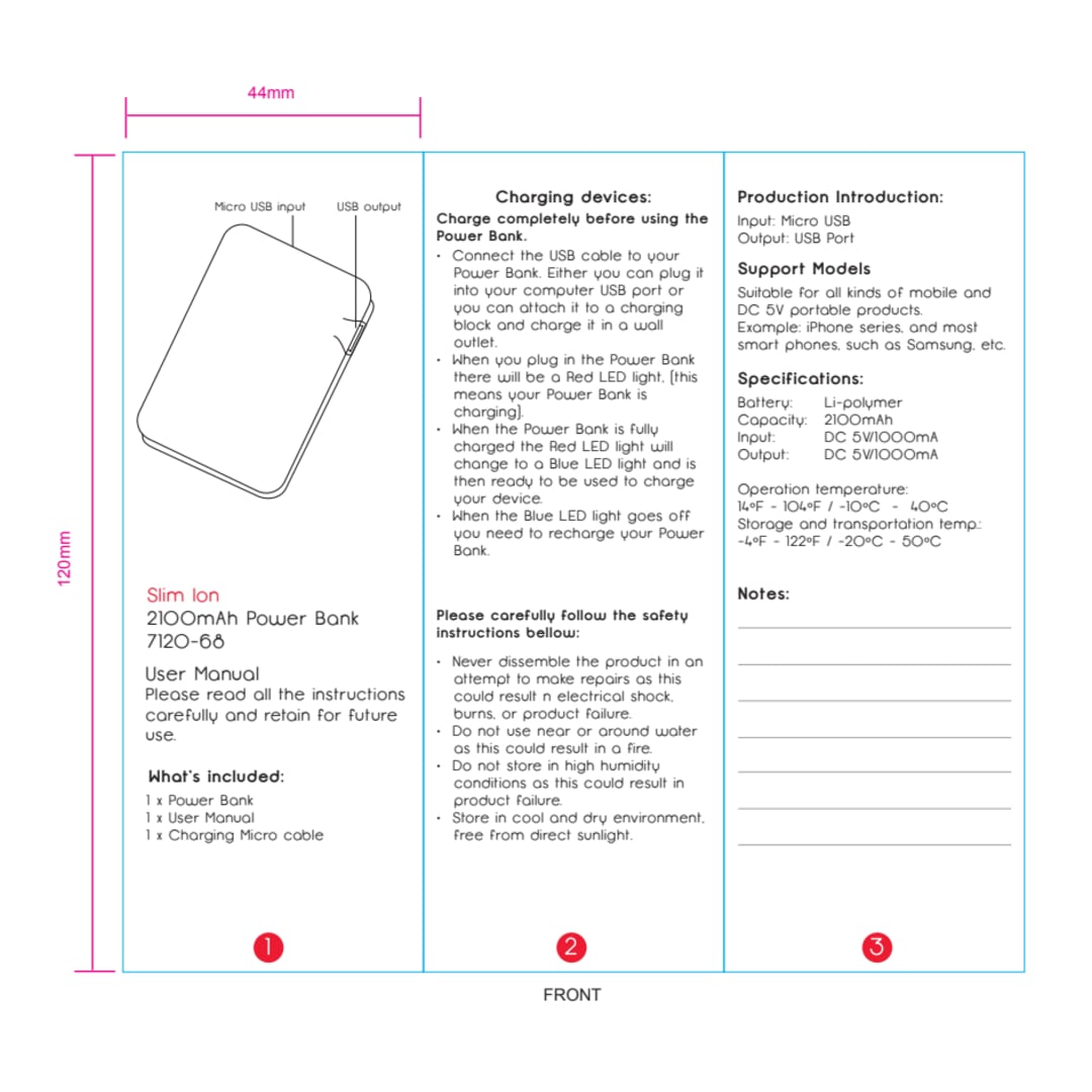 Slim Ion 2,500 mAh Power Bank - 7120-68 Black