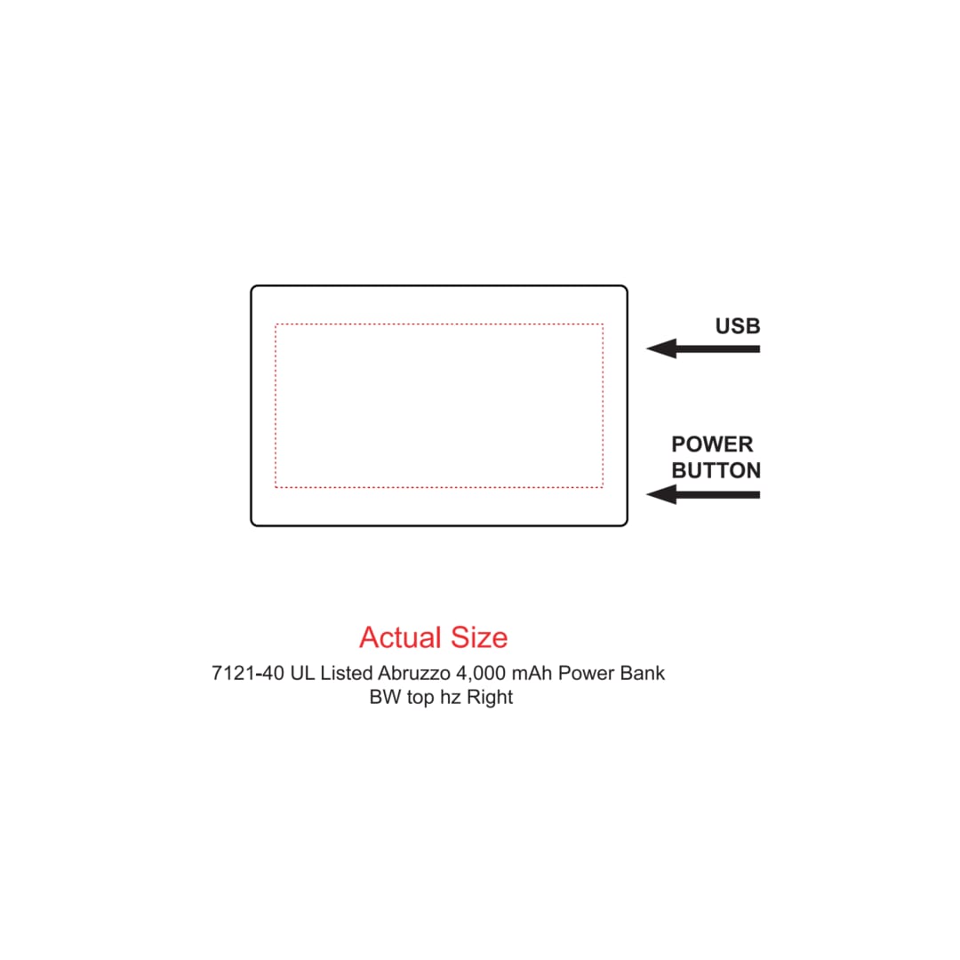 UL Listed Abruzzo 4,000 mAh Power Bank - 7121-40 Black