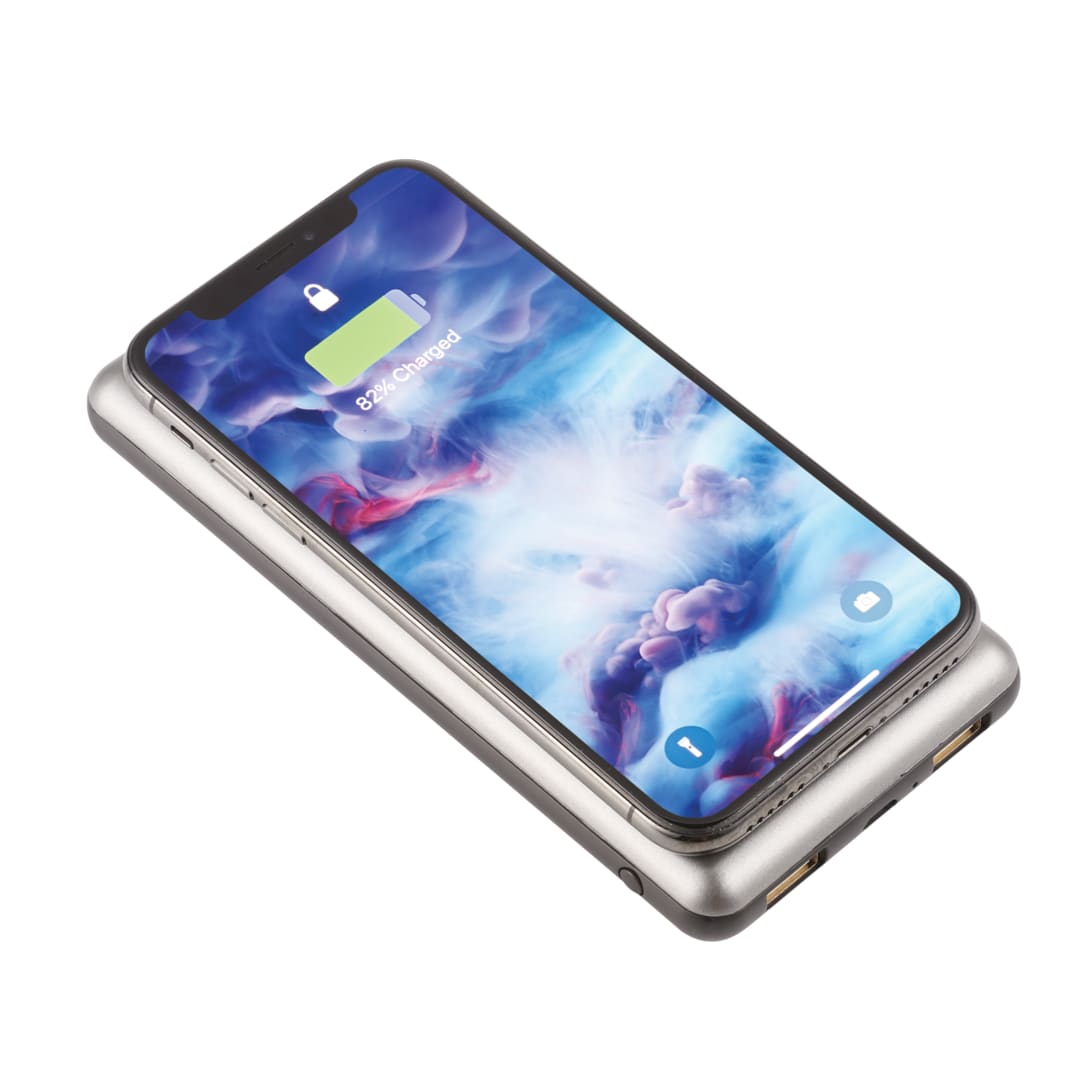 UL Listed Light Up Qi 10000 Wireless Power Bank - 7121-43 Gray