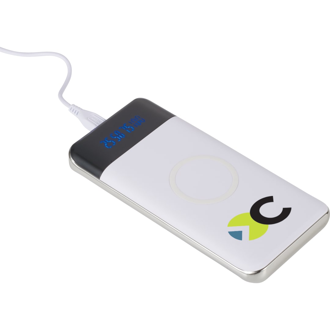 Constant 10000 mAh Wireless Power Bank w/Display - 7121-46 White