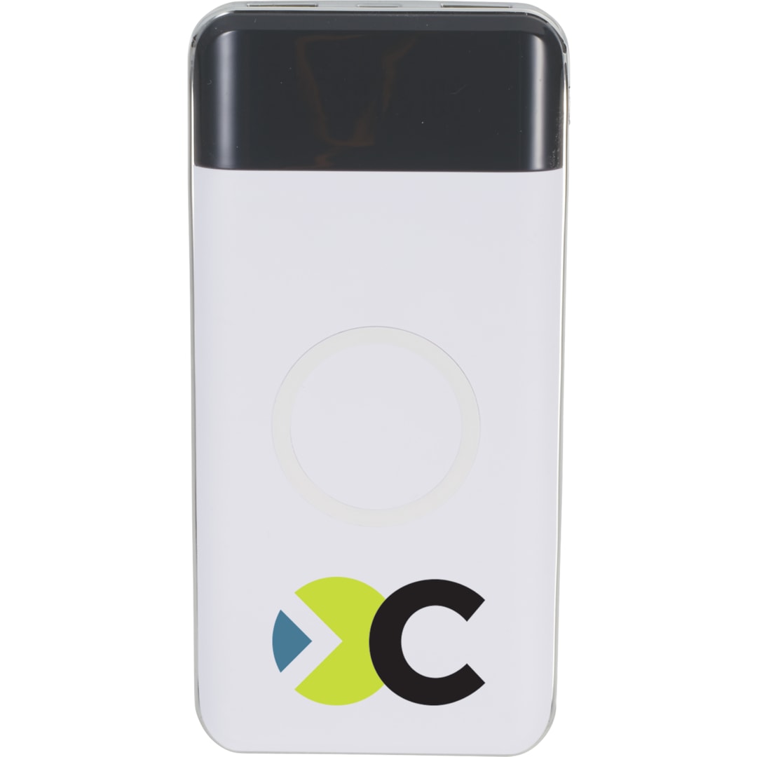 Constant 10000 mAh Wireless Power Bank w/Display - 7121-46 White