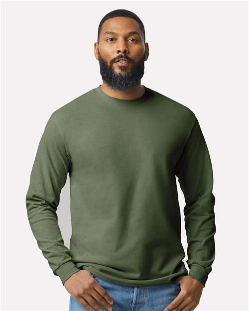 Gildan Unisex Heavy Cotton™ Long Sleeve T-Shirt - 5400 Military Green