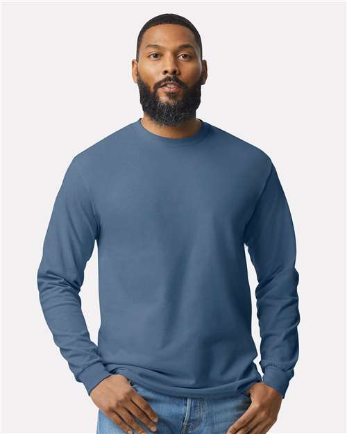 Gildan Unisex Heavy Cotton™ Long Sleeve T-Shirt - 5400 Indigo Blue