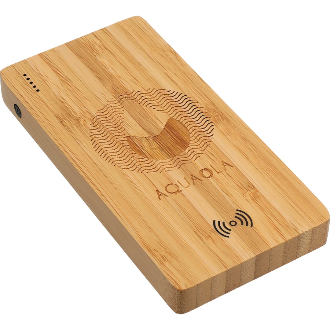 FSC&#174; 100% Bamboo 5000 mAh Wireless Power Bank - 7121-71 Brown