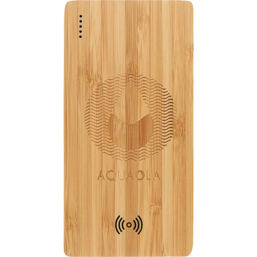 FSC&#174; 100% Bamboo 5000 mAh Wireless Power Bank - 7121-71 Brown
