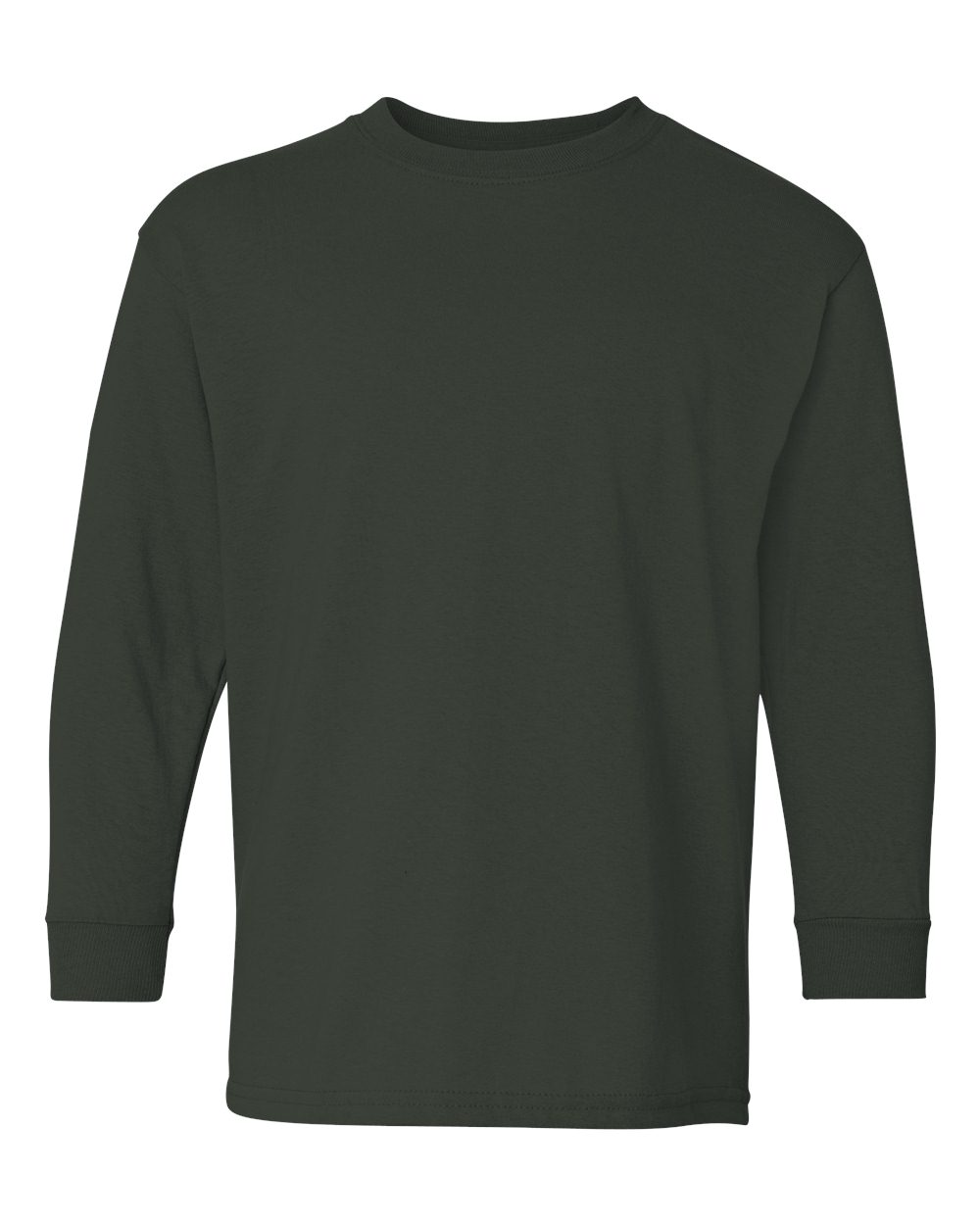 Gildan Youth Heavy Cotton™ Long Sleeve T-Shirt - 5400B Forest Green