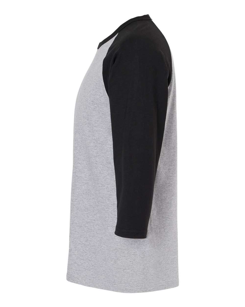M&O Raglan Three-Quarter Sleeve Baseball T-Shirt - 5540 Sport Grey- Black