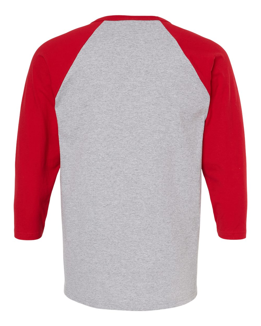 M&O Raglan Three-Quarter Sleeve Baseball T-Shirt - 5540 Sport Grey- Red