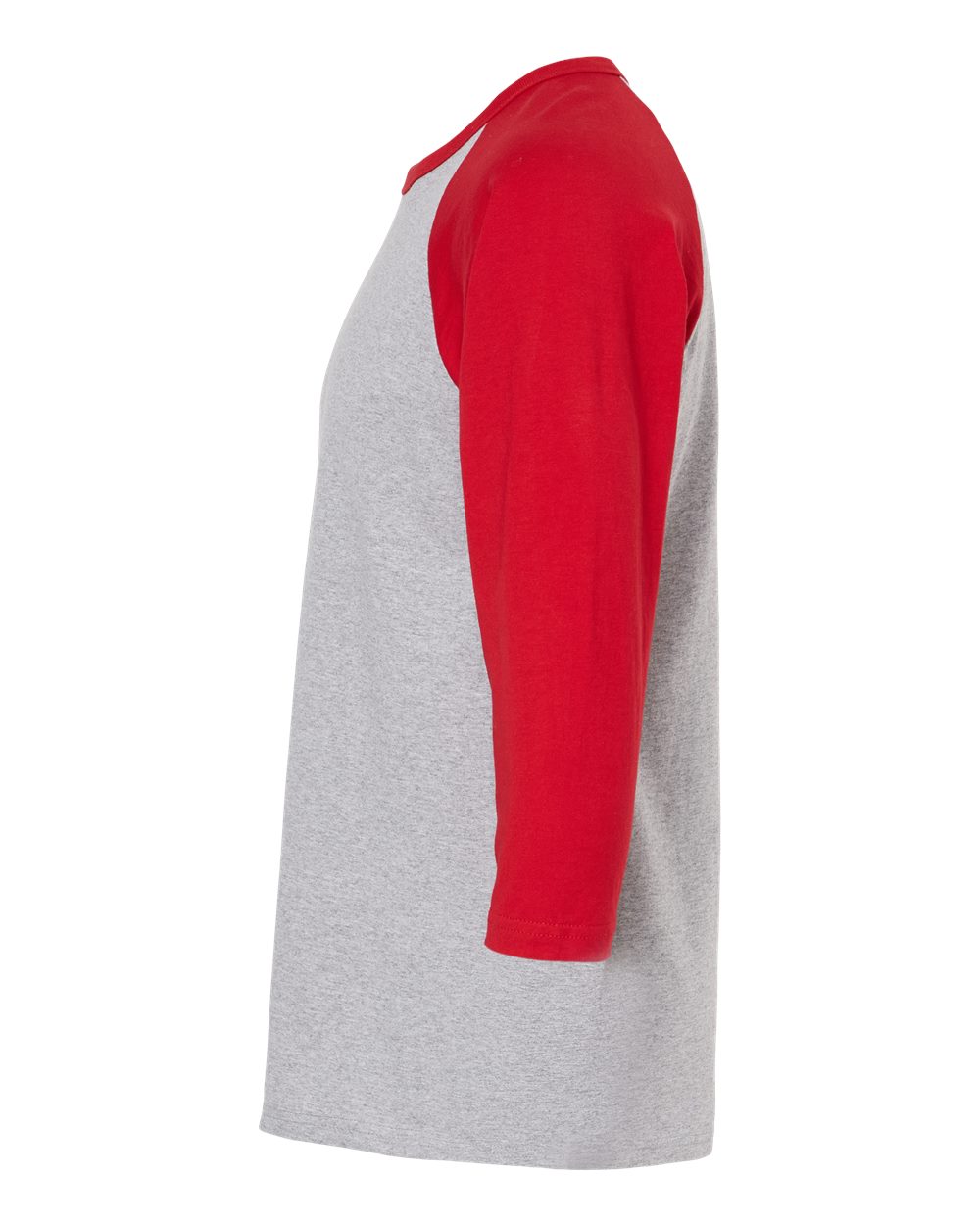 M&O Raglan Three-Quarter Sleeve Baseball T-Shirt - 5540 Sport Grey- Red